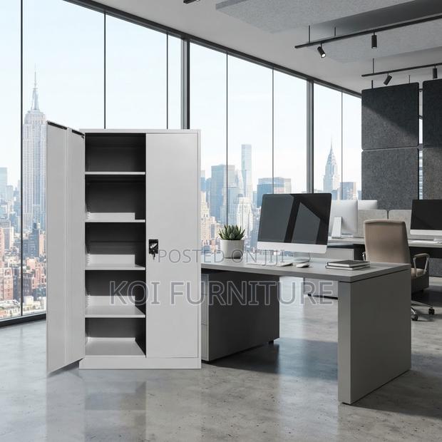 Office Cabinet; Two Doors Stainless Excutive Grey Cabinets - thumbnail 4