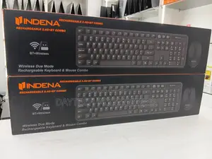 Indena Rechargeable 2.4G + Bluetooth Wireless Keyboard and Mouse Combo