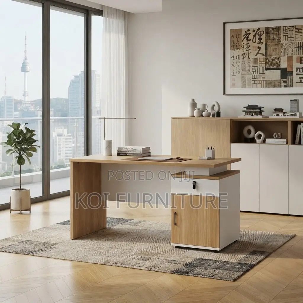 Office Desk; Algore 140CM Brown Modern Executive Desks