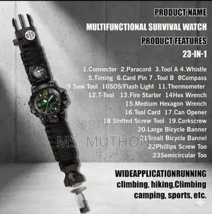 23-in-1 Tactical Paracord Survival Watch