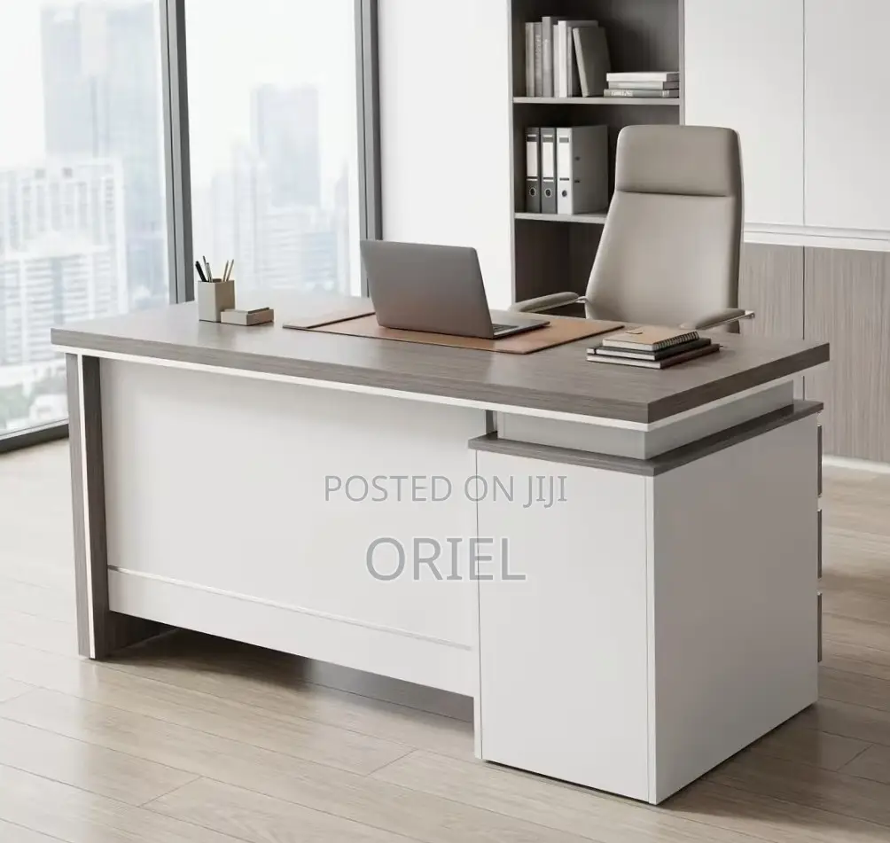 Modern Office Desk : Modern Gray Executive Desk