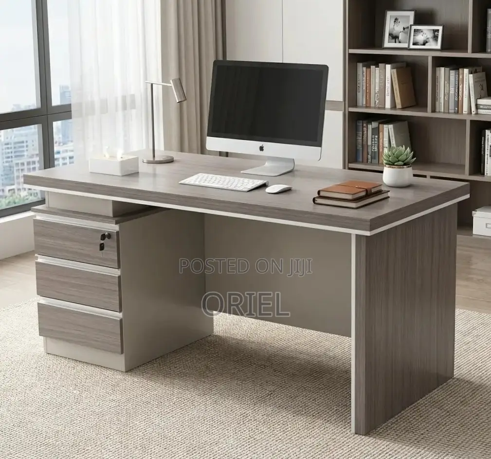Modern Office Desk : Modern Gray Executive Desk