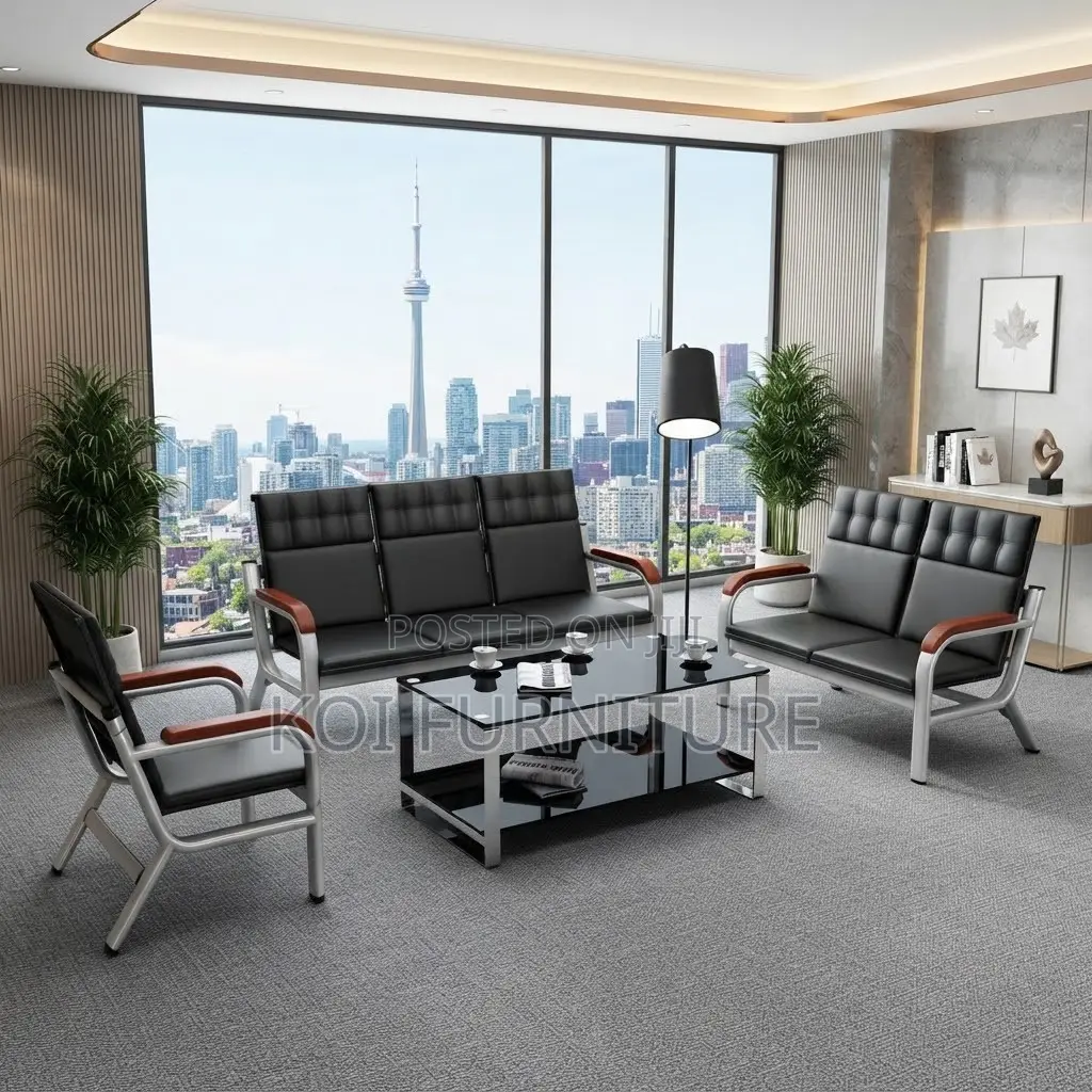 Office Sofa; Five Seaters Executive Leather Sofa Set Bench