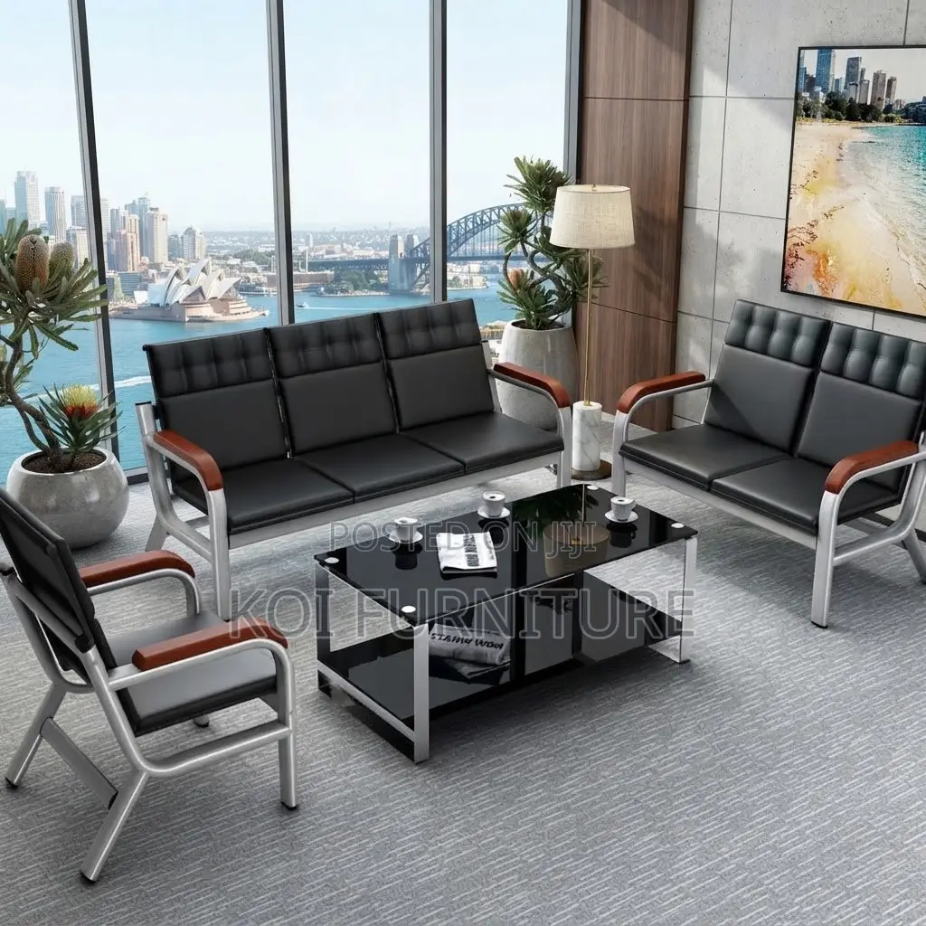 Office Sofa; Five Seaters Executive Leather Sofa Set Bench