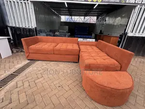 Burnt Orange L Shaped Sofaset
