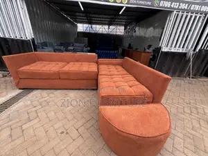 Burnt Orange L Shaped Sofaset
