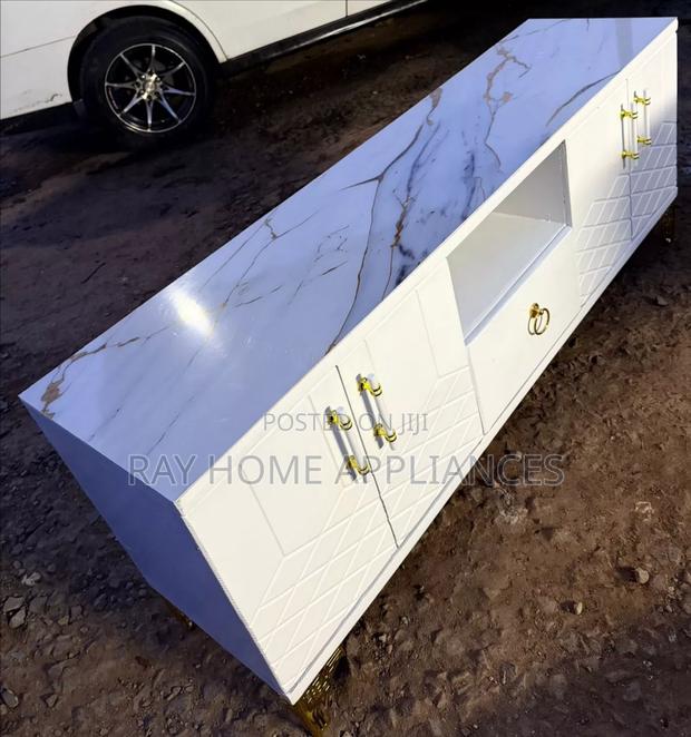 Executive Box TV Stand With Marble Top - main view