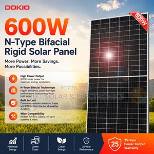 600 Watts - 49 Volts Monocrystalline All Weather Solar Panels Bifacial