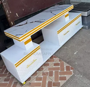 Executive TV Stand With Marble Coating and Light