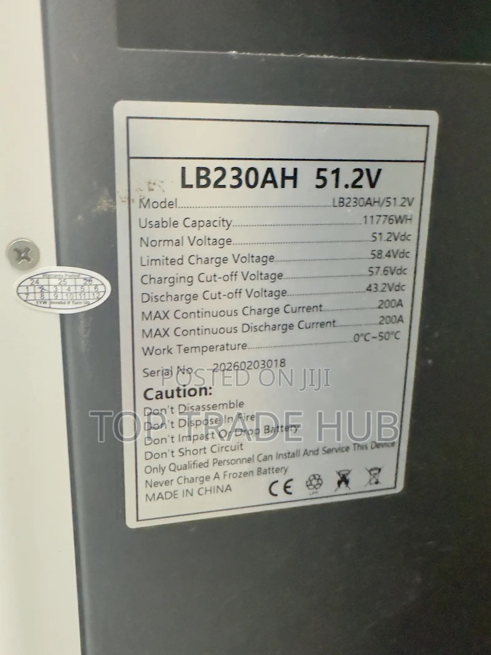 Hepu LB230AH Lithium Ion Battery 51.2V 230Ah 12kW