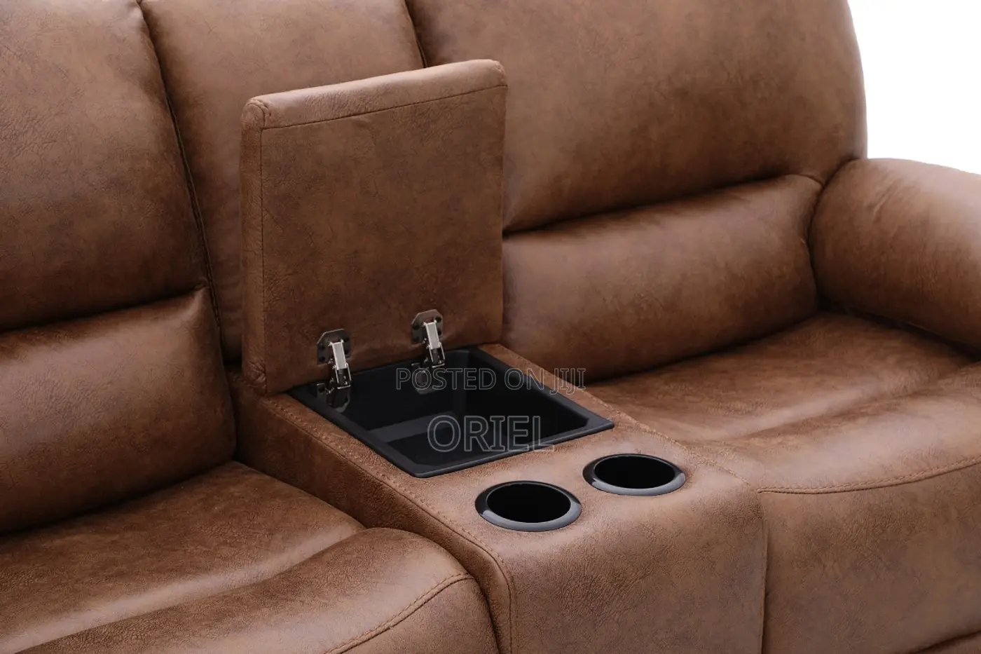 5-Seater Recliner Home Office Sofa : Modern Brown Recliner Sofa