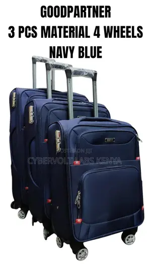 3 PCS Travel Luggage Set 4-Wheel Trolley Suitcases – Navy Blue