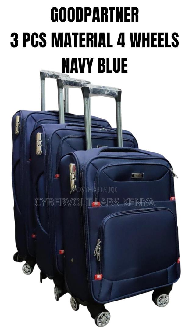 3 PCS Travel Luggage Set 4-Wheel Trolley Suitcases – Navy Blue