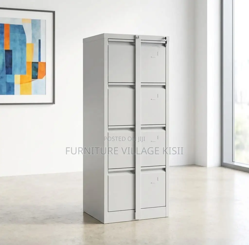 Office Cabinet; 4-Drawer Storage Cabinet With a Bar