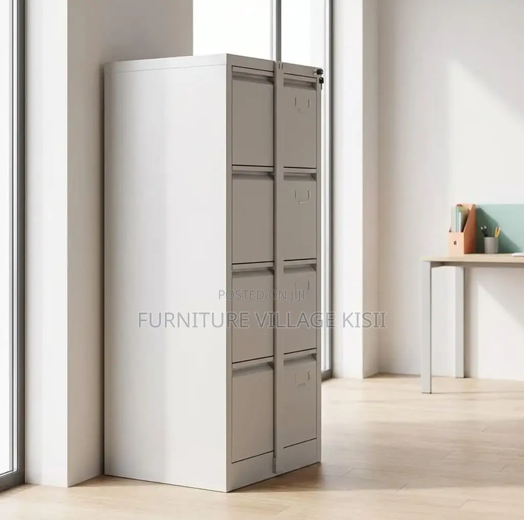 Office Cabinet; 4-Drawer Storage Cabinet With a Bar