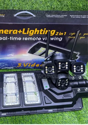 V380 Pro 450W Solar Street Light PTZ Camera 2in1- 3 Video Flood Light