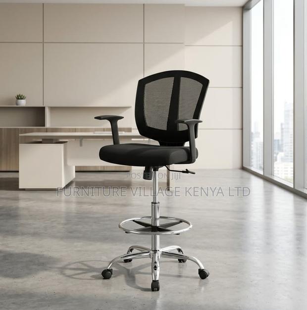 Counter Chair; Ergonomic High Swivel Office Cashier Chair