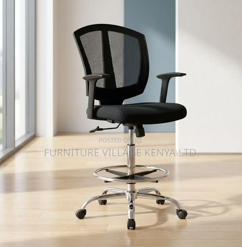 Counter Chair; Ergonomic High Swivel Office Cashier Chair