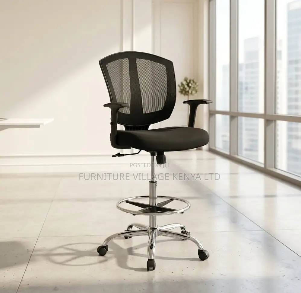 Counter Chair; Ergonomic High Swivel Office Cashier Chair