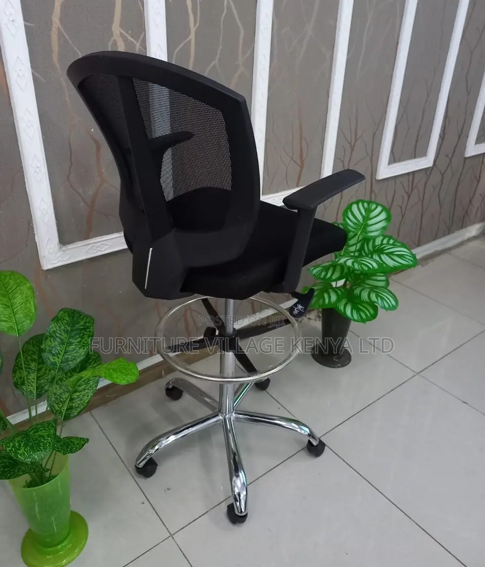 Counter Chair; Ergonomic High Swivel Office Cashier Chair