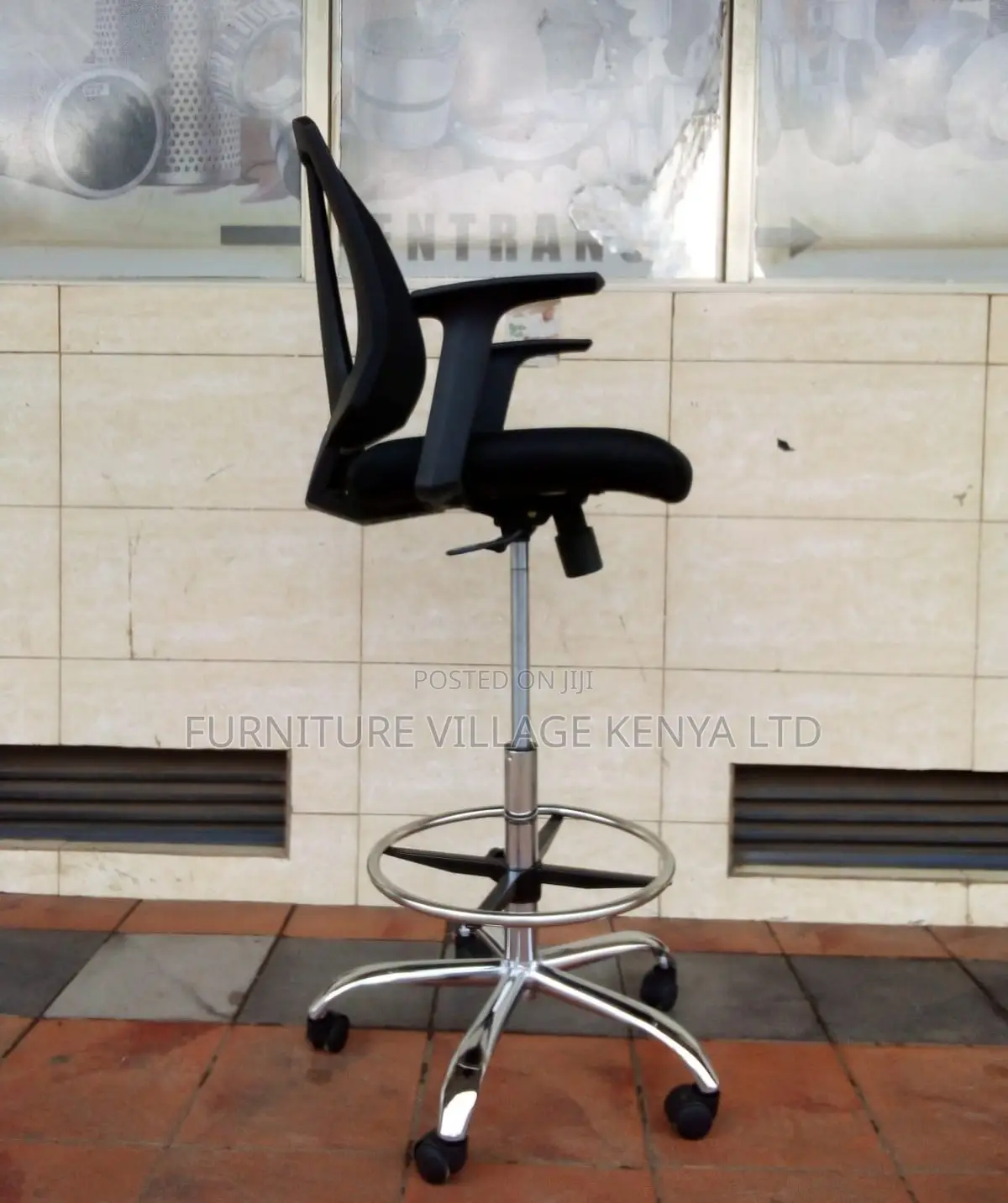 Counter Chair; Ergonomic High Swivel Office Cashier Chair
