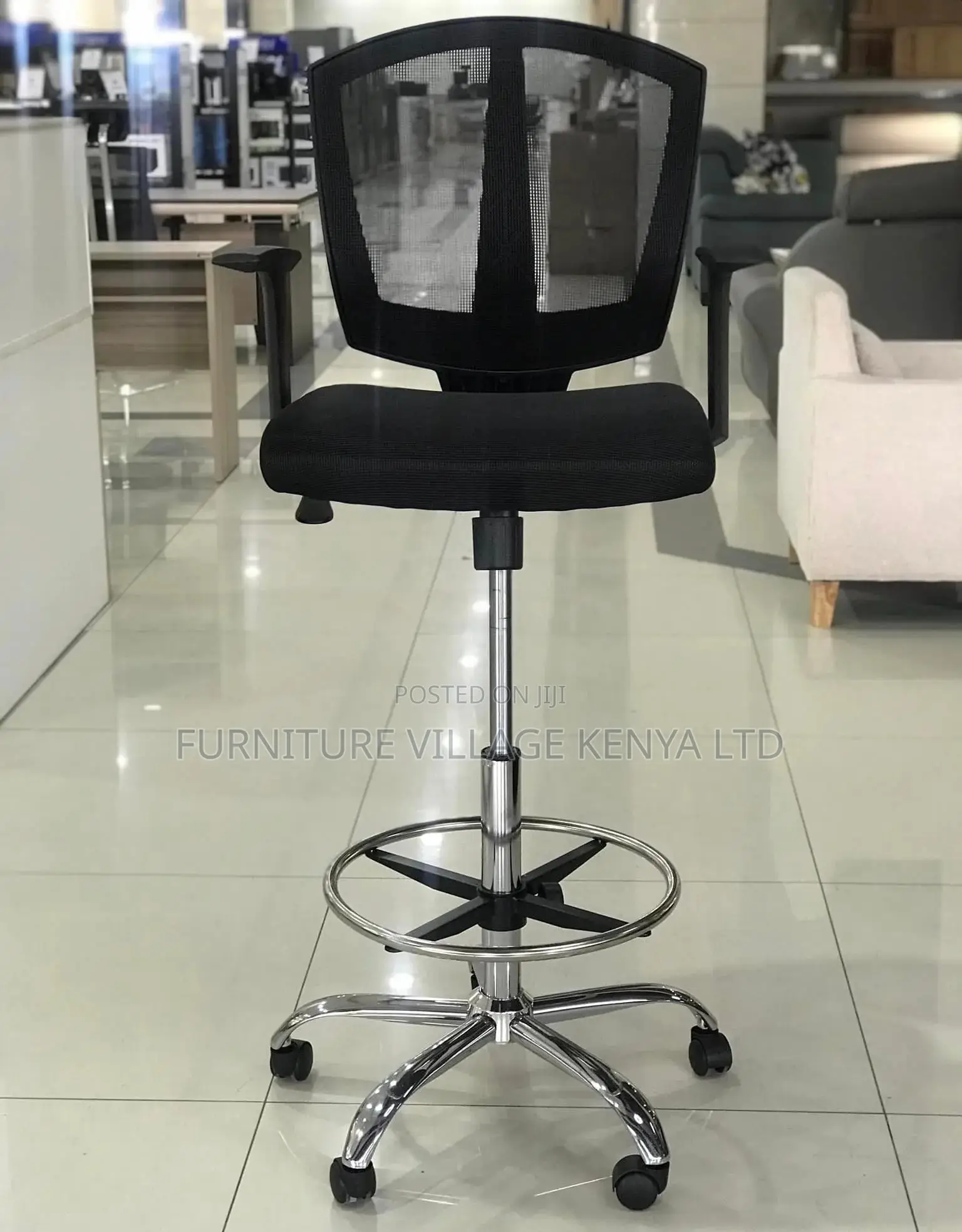 Counter Chair; Ergonomic High Swivel Office Cashier Chair