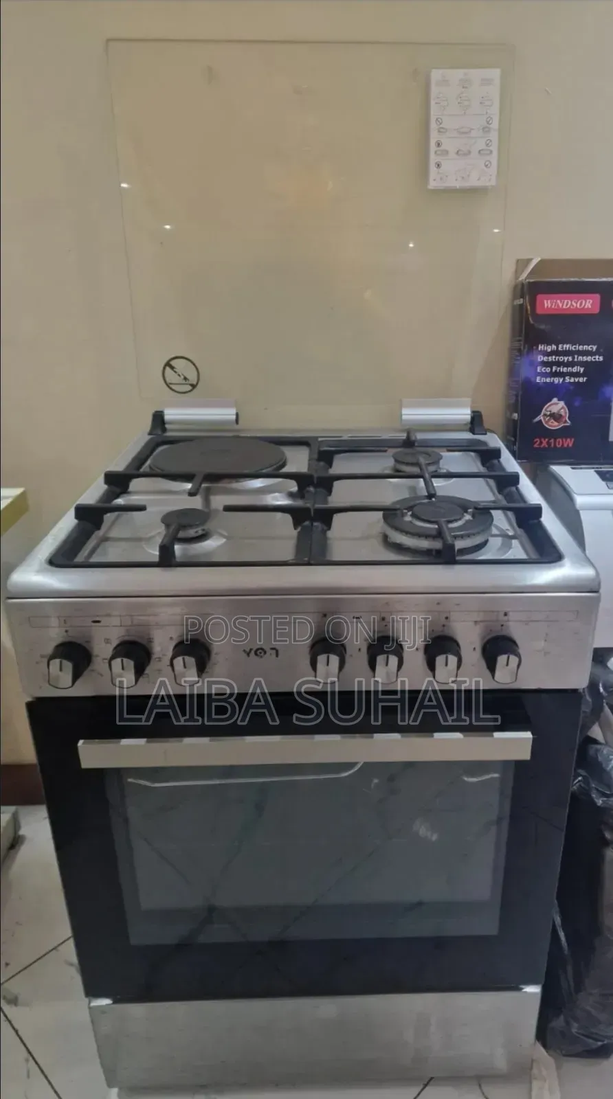 VON Hotpoint 60x60 Cooker (3G+1E) - Gas Electric Standing Stove