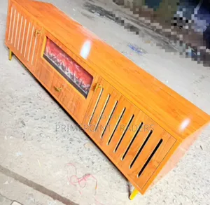 Modern Executive TV Stand With Functional Fireplace