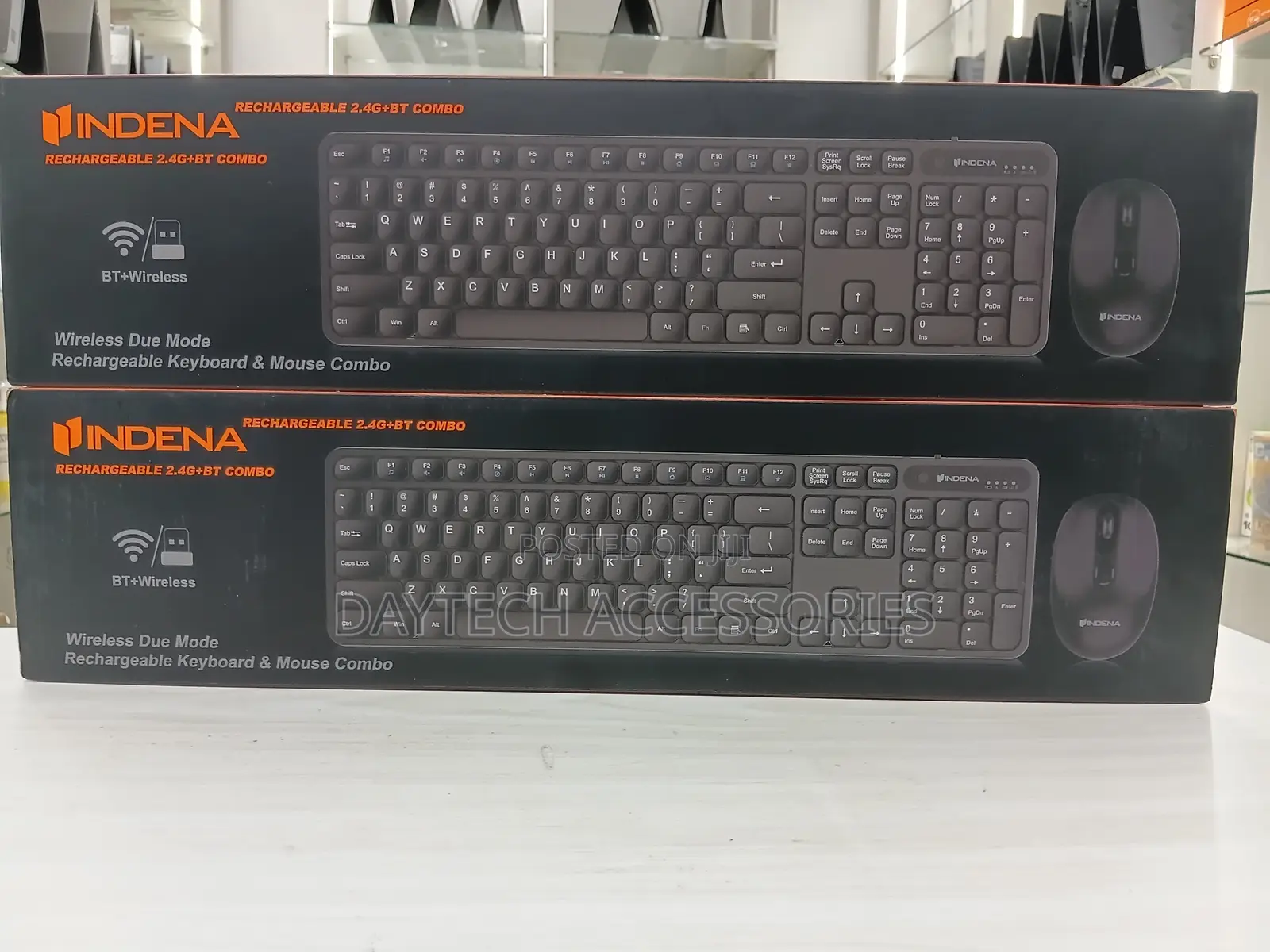 Indena Rechargeable Wireless Dual-Mode Full-Size Keyboard Mouse Set