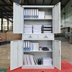 2-Door Metallic Cabinet With Drawers