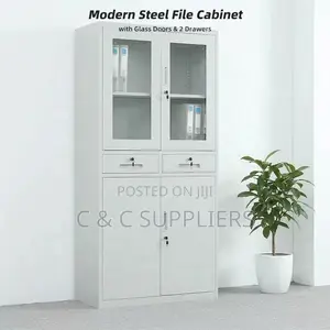 2-Door Metallic Cabinet With Drawers