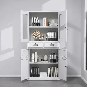 2-Door Metallic Cabinet With Drawers