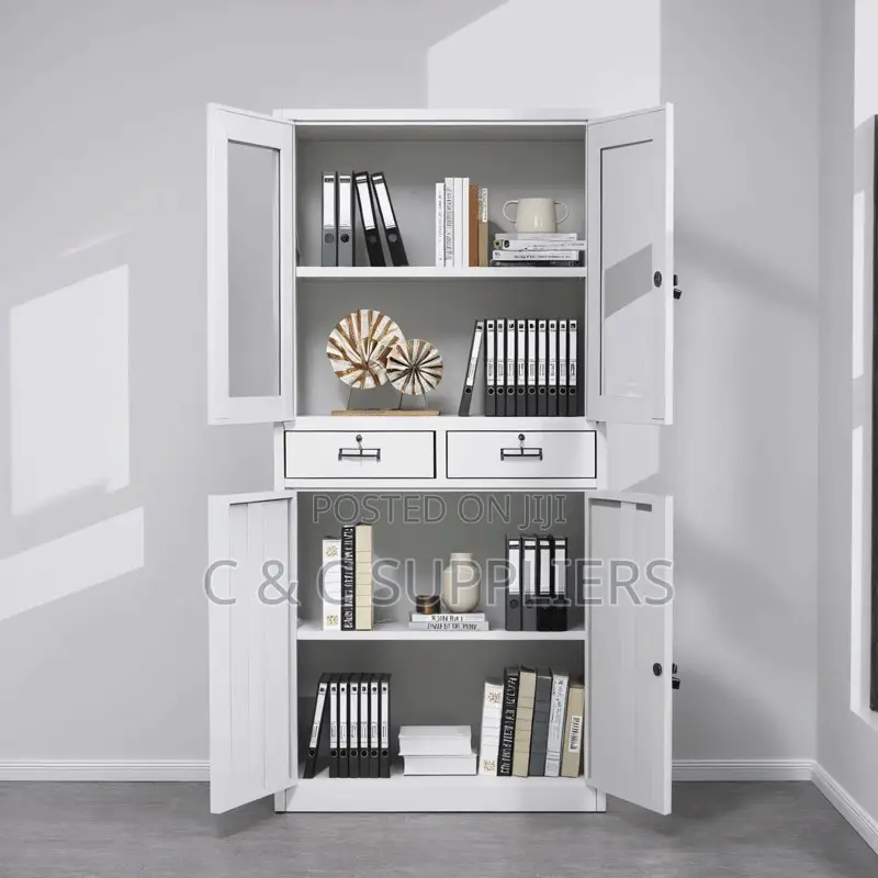 2-Door Metallic Cabinet With Drawers
