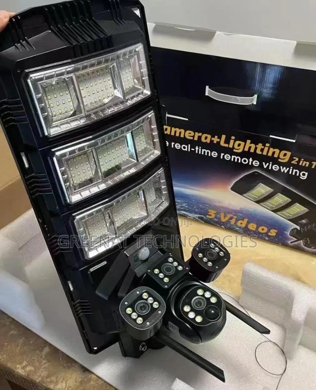V380 Pro 450W Solar Street Light PTZ Flood Light CCTV WIFI Camera 2in1