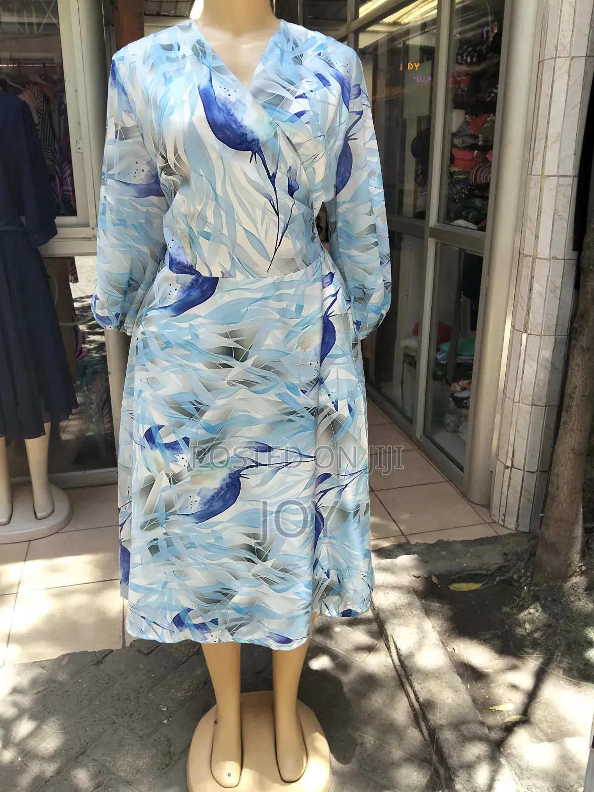 A Turkey Sky Blue Wrap Up Dress