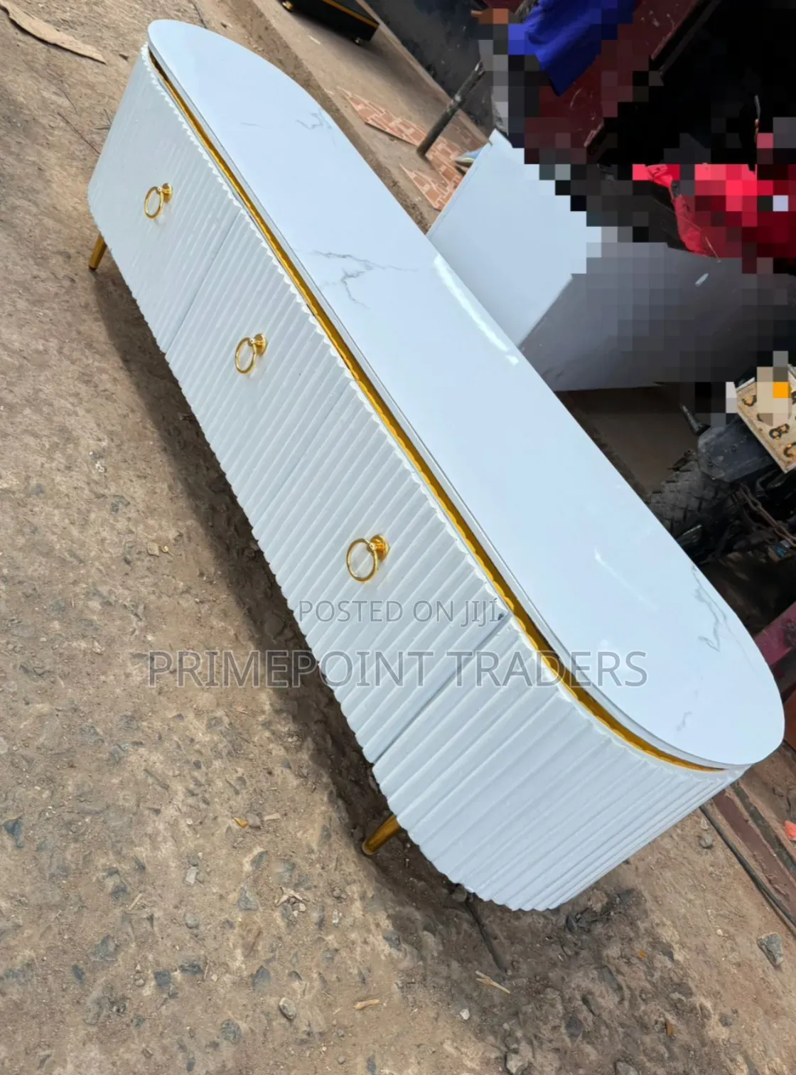 6FT Modern TV Stand – Executive Design With Marble Top