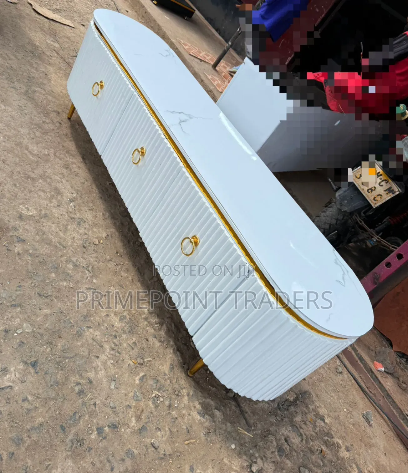 Premium 6FT Executive TV Stand – Marble Sheet Finish