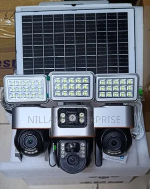 4G Triple Lens Solar CCTV With 3 Solar Lights