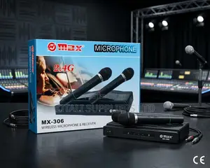 Omax MX-306 2.4G Dual Wireless Microphone System With Receiver