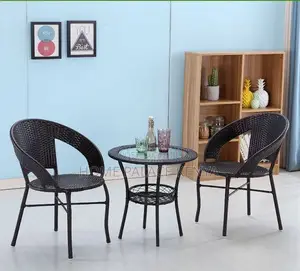 Dining Set; Modern Wicker Rattan Dining Set for Garden and Balcony