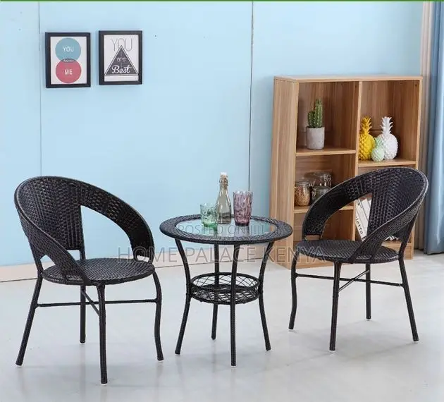 Dining Set; Modern Wicker Rattan Dining Set for Garden and Balcony