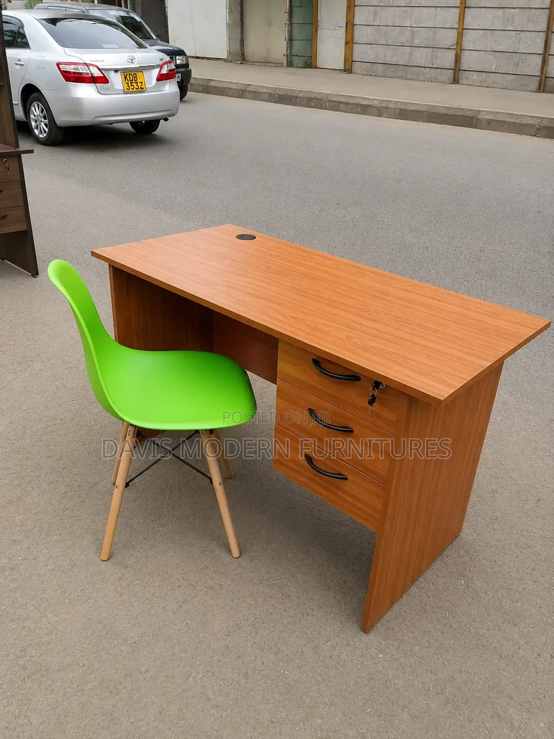 Office Desk With Drawers and Chairs