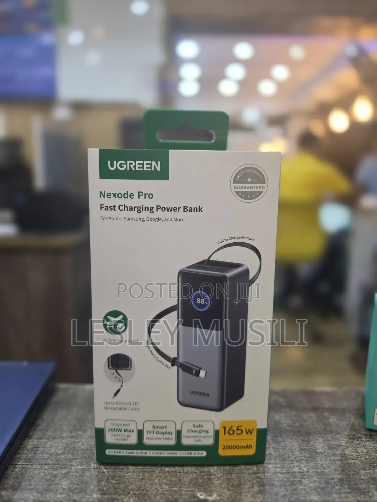 UGREEN Nexode Power Bank 20000mAh 165W With Retractable USB-C Cable