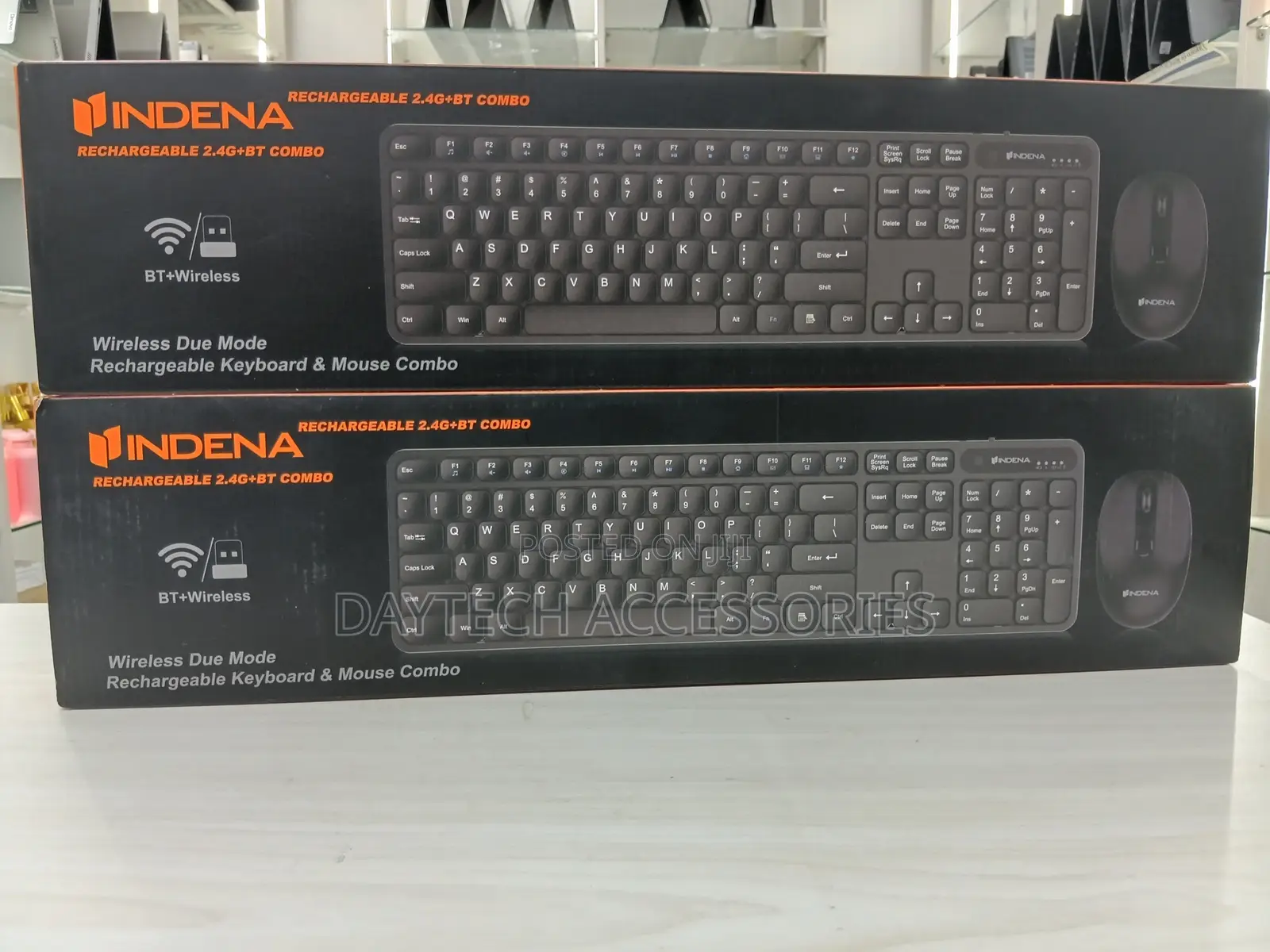 Indena Rechargeable 2.4G + BT Wireless Dual-Mode Keyboard and Mouse.