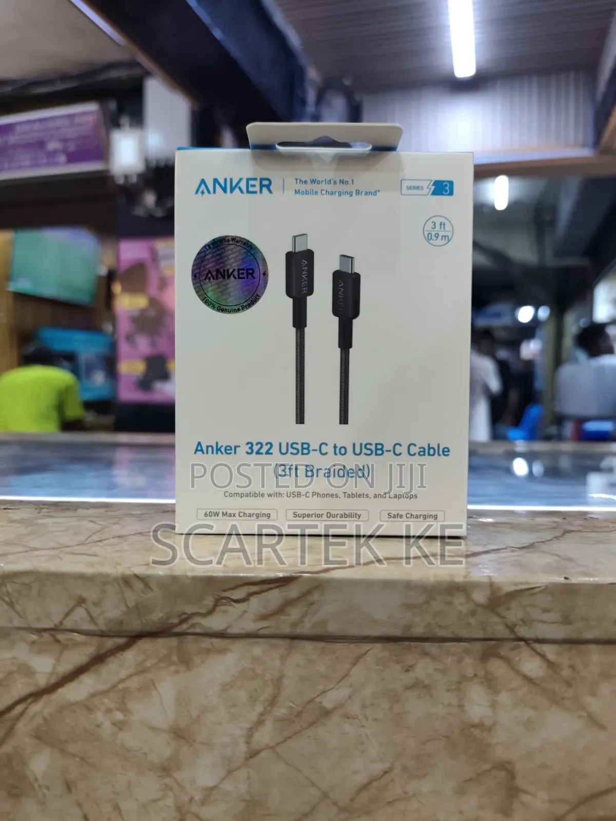 Anker 322 USB-C to USB-C 3Ft Braided Cable