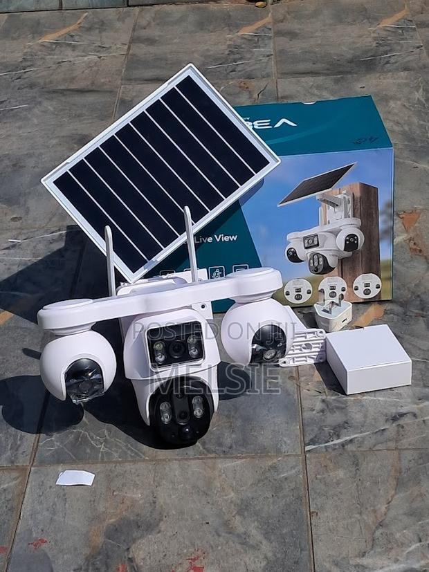 4 Lens Solar Powered Outdoor V380 PTZ CCTV Camera