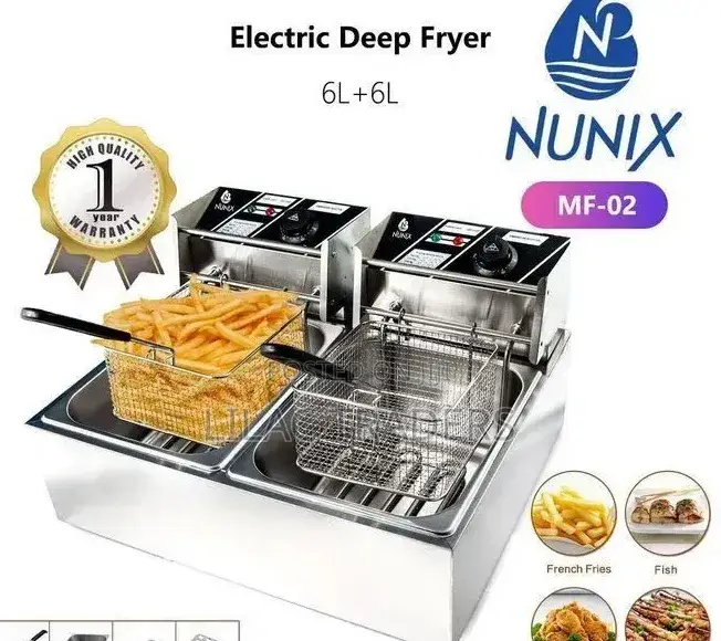 Nunix Electric Deep Fryer 6ltr + 6ltr Capacity