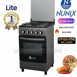 Nunix KZ560 50x60 Cooker 3 Gas Burners + Hot Plate