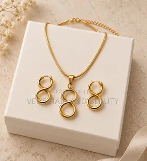 Infinity Earring and Necklace Set I Everyday Women's Jewelry I Gift
