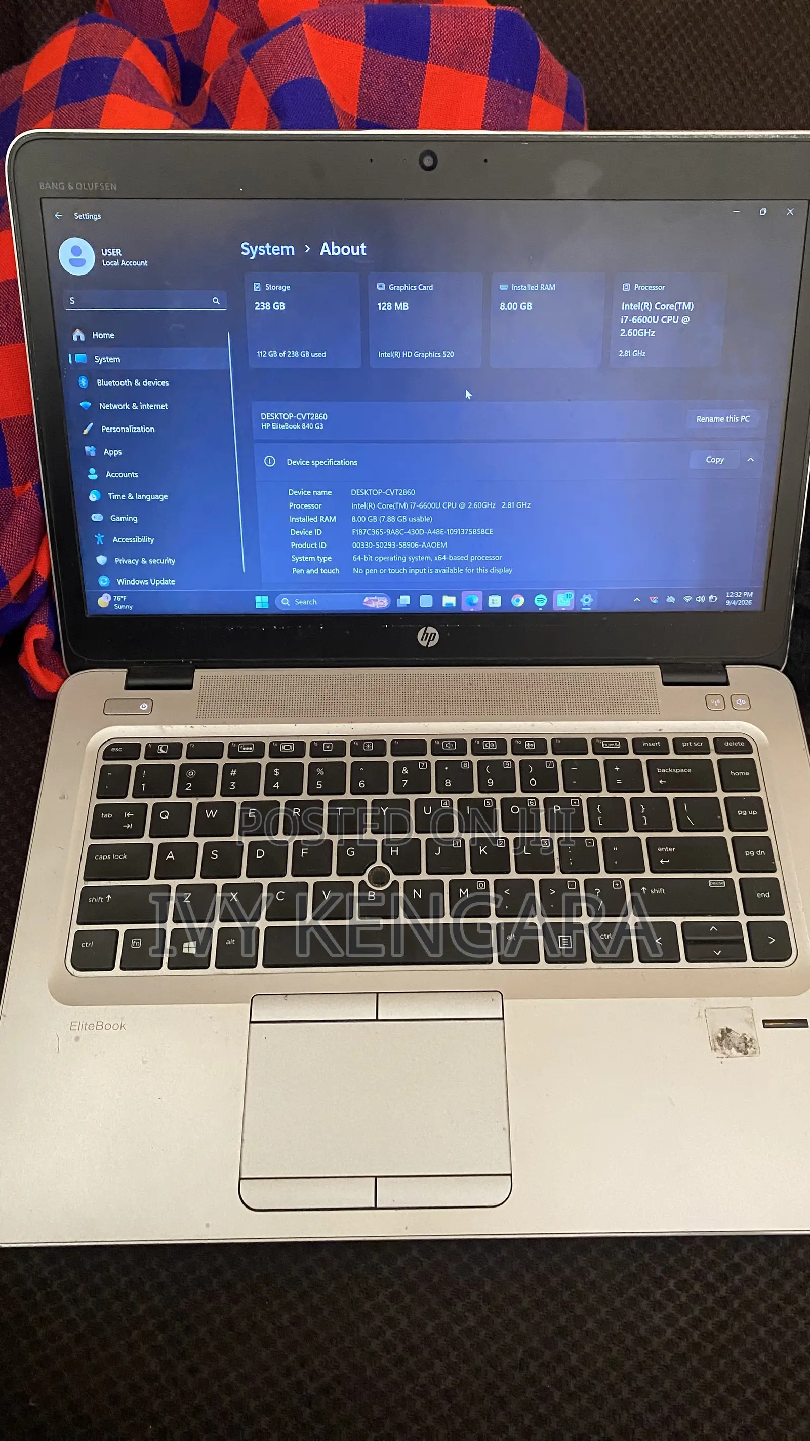 Desktop Computer HP EliteOne 800 G3 8GB Intel Core i7 SSD 256GB